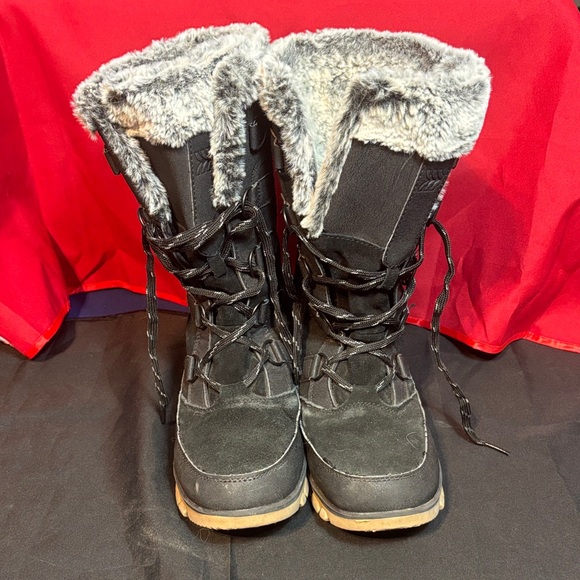 Target Shoes - Target Black and Gray Winter Boots with Faux Fur